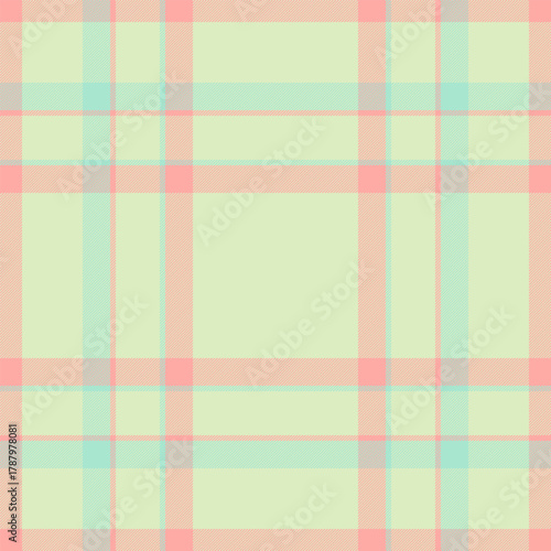 Winter plaid texture pattern, trade background tartan check. Plain vector seamless textile fabric in light and red colors.