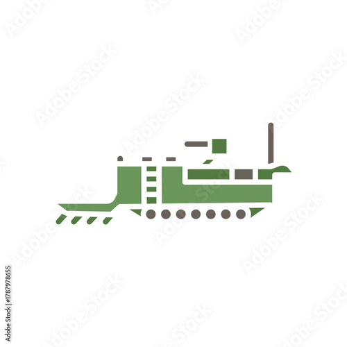 engineering vehicle color flat icon. Vector isolated element