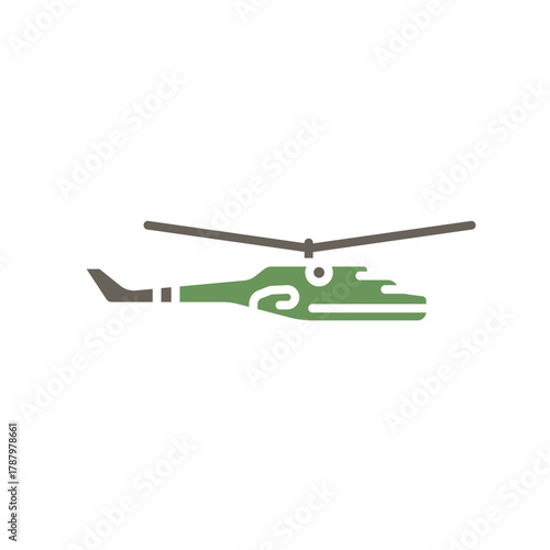 attack helicopter color flat icon. Vector isolated element