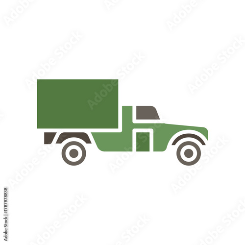 

military truck color flat icon. Vector isolated element