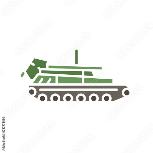 mortar system color flat icon. Vector isolated element