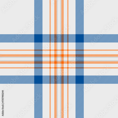 String tartan background textile, horizontal fabric seamless plaid. Celebrate pattern texture check vector in white and cyan colors.