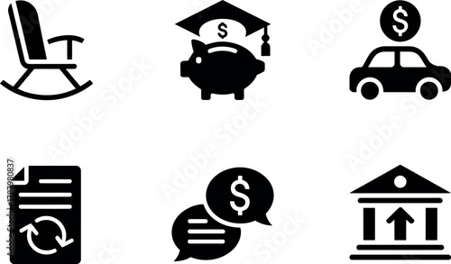 Financial planning icons