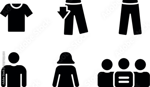 Clothing and people icons