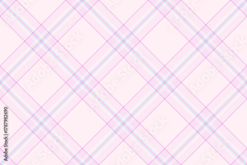 Yard fabric tartan vector, back to school check background texture. Scenery textile pattern plaid seamless in light and lavender blush colors.