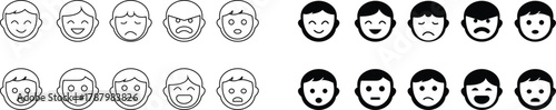 Excited avatar icon set , joyful faces, happy expressions, cheerful emotions, energetic characters, and positive mood elements for social media, emoji, and communication design, f facial expressions.
