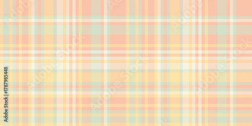 Fibrous vector check plaid, print texture seamless textile. Girl tartan fabric pattern background in orange and light colors.