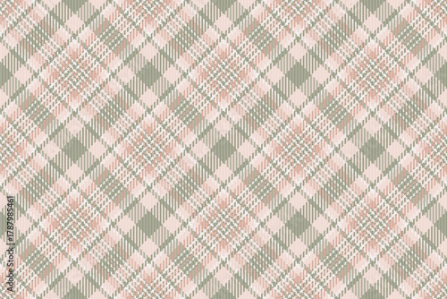 1960s seamless tartan pattern, femininity vector background check. Square textile texture fabric plaid in light and pastel colors.