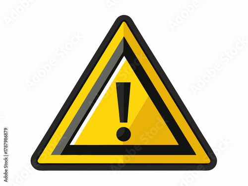 triangular yellow caution sign with a black exclamation mark

