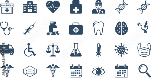 Modern Healthcare Medical Icons Science Technology Collection with vector illustration