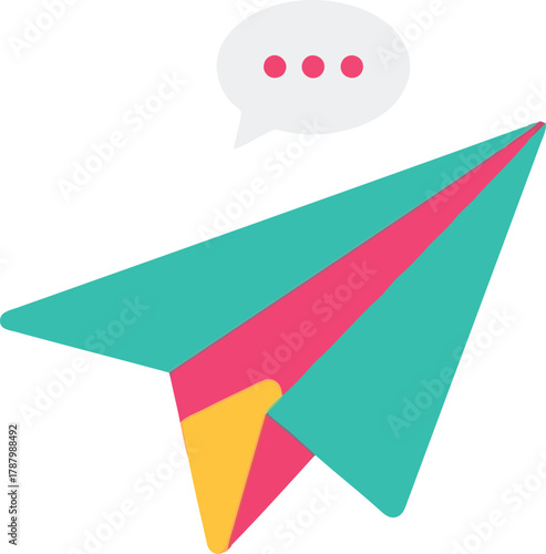 Paper airplane sending message