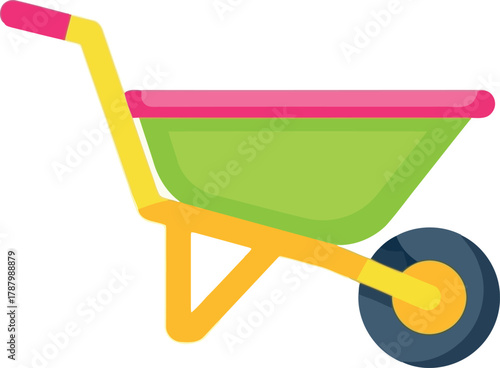 Colorful garden wheelbarrow vector illustration