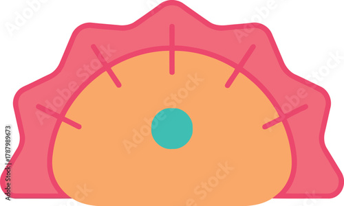 Stylized dumpling icon asian food vector