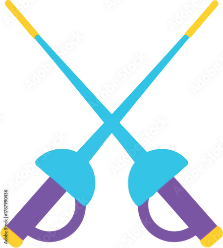 Crossed fencing swords illustration