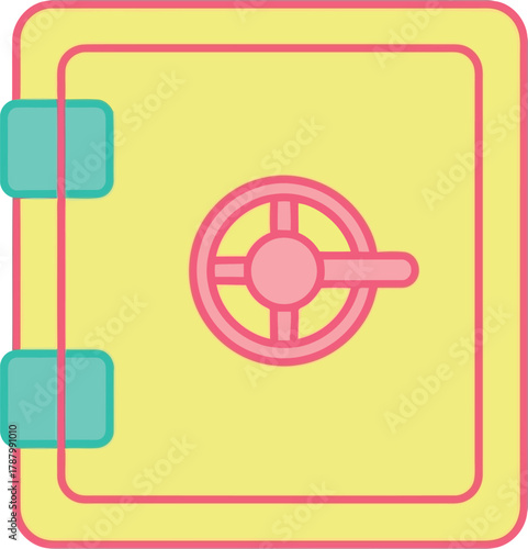 Secure yellow vault icon