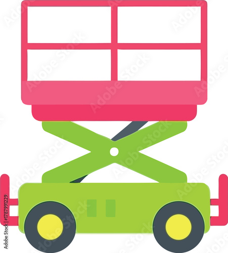 Scissor lift construction equipment icon