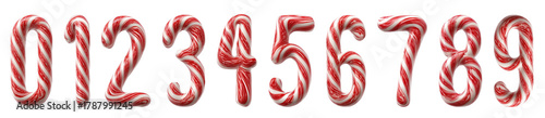 a set of numbers in the shape of candy canes