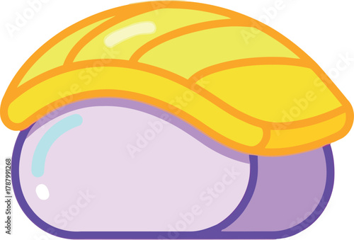 Cute mango sushi vector icon