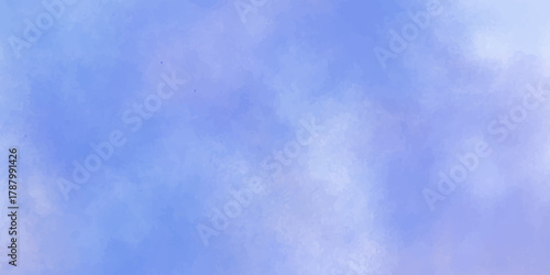 Bright blue summer sky with fluffy white clouds, a clear day's atmospheric background texture