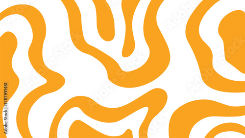 Colorful wavy retro background with vibrant orange tones. Abstract 70s-inspired design for funky posters and creative vintage art