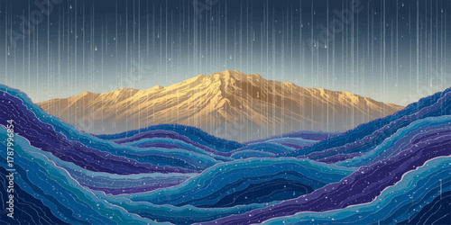 mounten sky and revier is one frame .