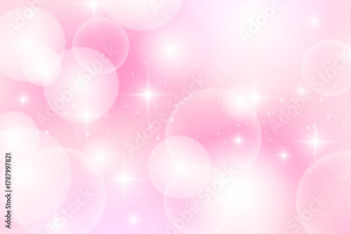 キラキラ輝くピンクの光と幻想的なぼかし背景