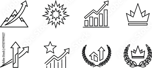 Vector art of growth and success icons 