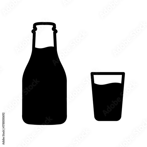 Milk bottle icon design template