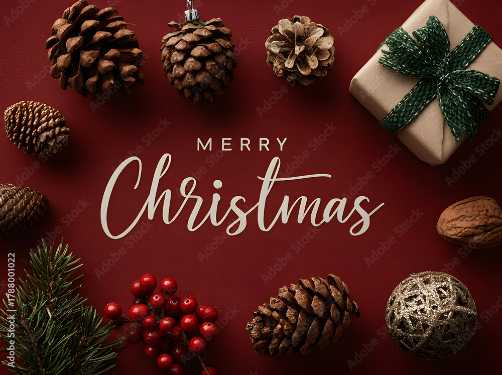 Obraz premium Merry Christmas background with christmas element. Vector illustration