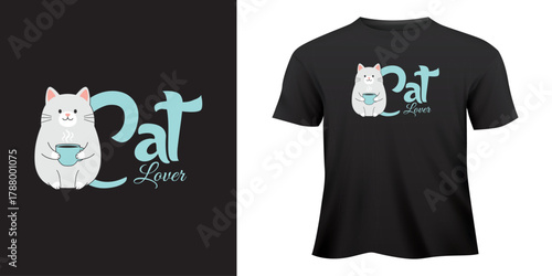 Casual vector illustration of a blank black cotton t-shirt template for apparel design concept