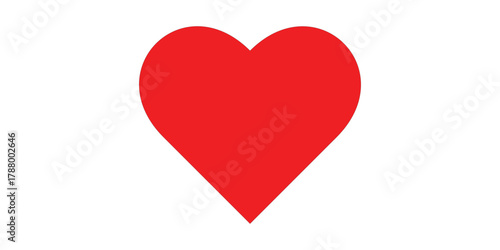Valentine red heart icon. Heart shape Isolated on white background.
