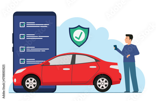 Car insurance policy form on phone screen.
