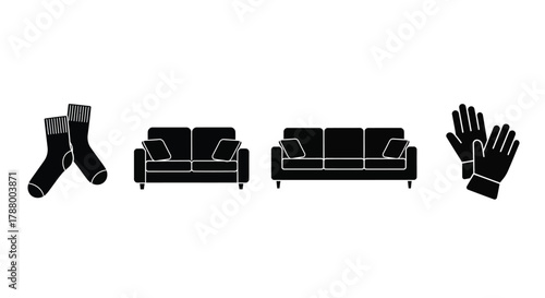 Household Items Silhouette Collection socks pair of socks