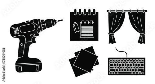 Power Tool and Office Supplies Silhouette Group drill power drill