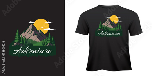 A cotton black T-shirt design concept for apparel vector print illustration