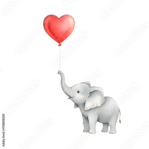 Big Love, Little Elephant: Adorable Animal Graphic for Valentine's or Birthday