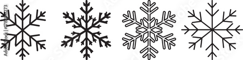 Four snowflakes vector illustration