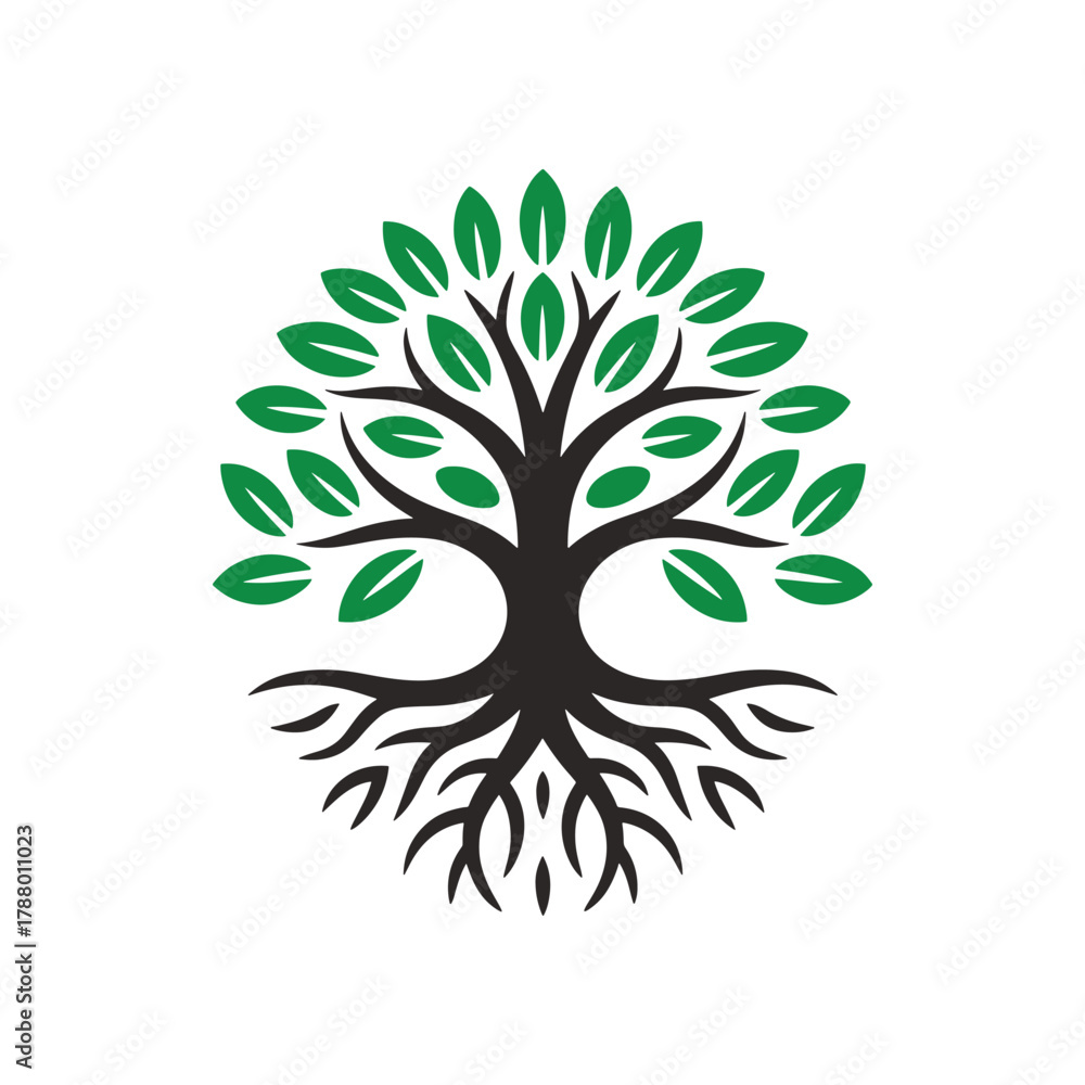Obraz premium Green Nature Tree Logo Design