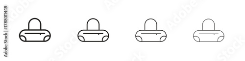 Barrel handbag icon. Simple graphic element set