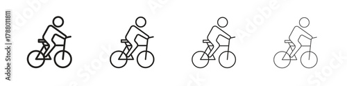Bicycle rider icon. Simple graphic element set