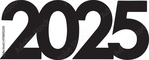 Bold black 2025 numeral sequence stands against a clean white backdrop, isolated design