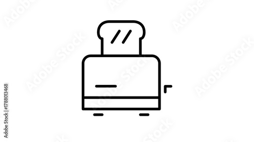 Animated toaster icon making breakfast toast