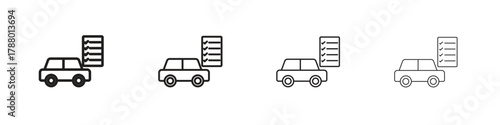 Car repair check list icon. Simple graphic element set