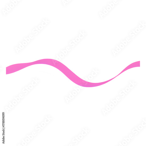 A simple, elegant pink ribbon graphic isolated on a white background, symbolizing grace and celebration