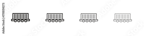 Cargo wagon icon. Simple graphic element set