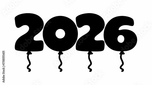 Celebrate future success with playful 2026 balloons, perfect for New Year or event announcements