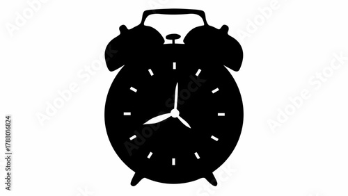 Classic alarm clock silhouette symbolizing punctuality, deadlines, and the urgency of time management for modern professionals.
