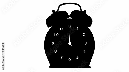 Classic alarm clock silhouette symbolizing punctuality, deadlines, and the importance of time management in daily life and business