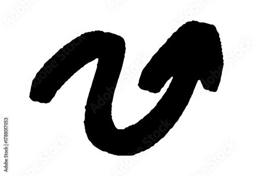 Grunge arrow. Abstract brush paint symbol. Vector ink element