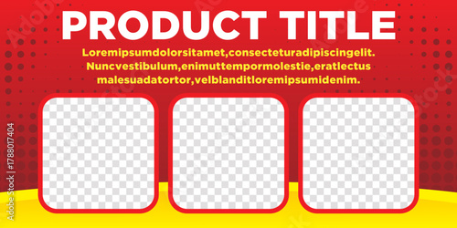 Red  Design banner business marketing and website banner. Abstract product banner for food business  with colom for photo product